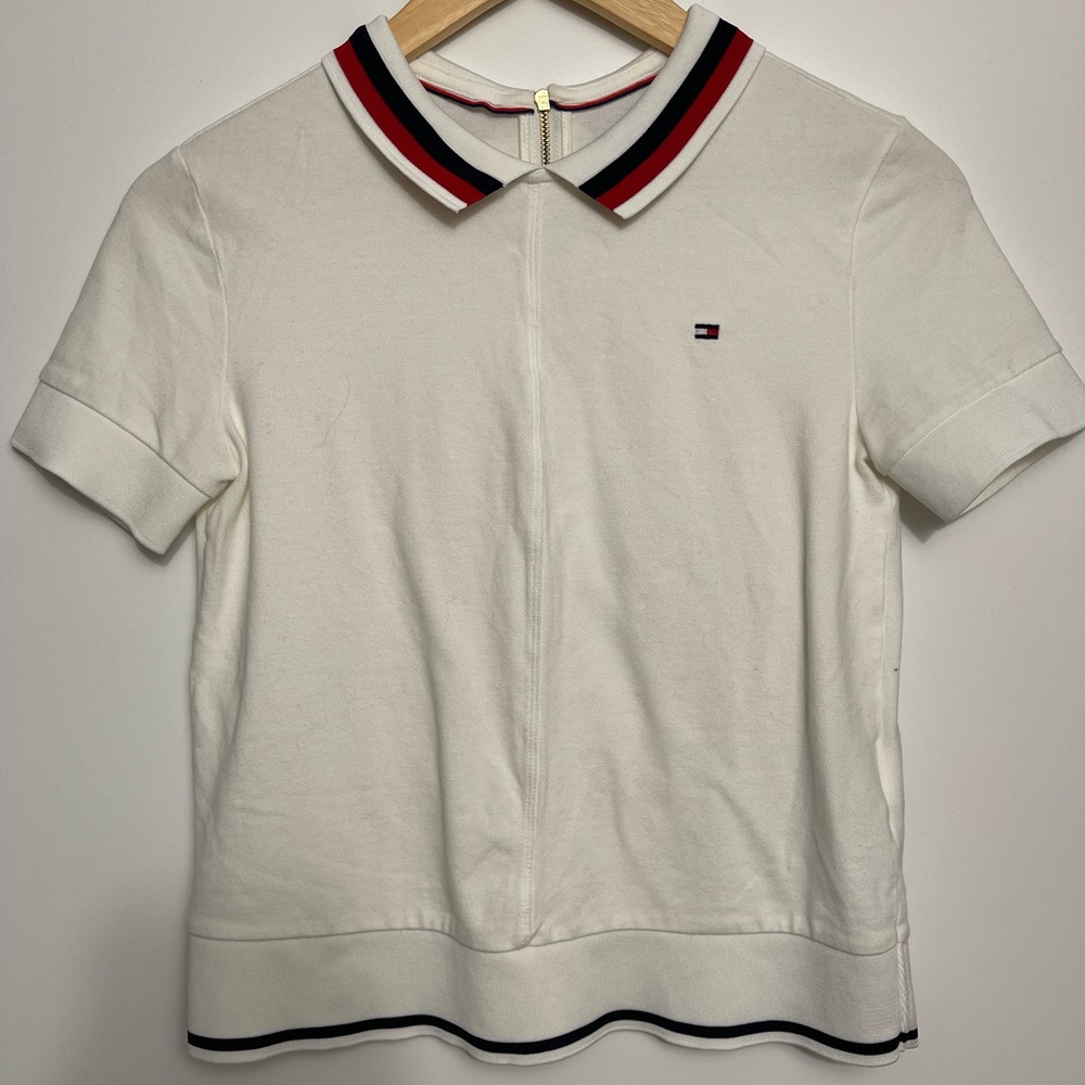 White Collared Tommy Hilfiger T-Shirt